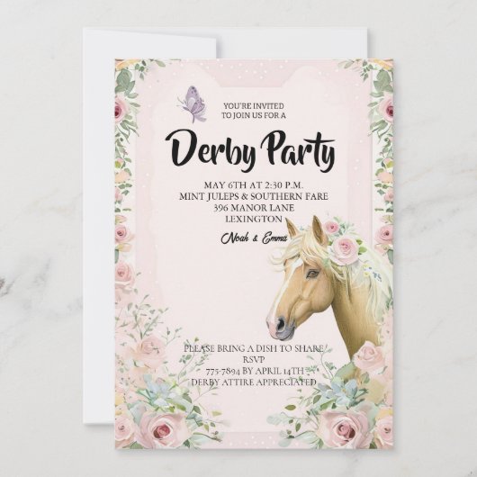 Invitation élégante pour une soirée Derby avec des (Devant)