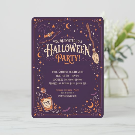 Invitation élégante pour une soirée d'Halloween de (Debout devant)