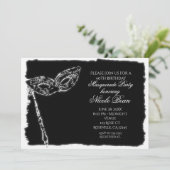 Invitation élégante pour une soirée masquée noir e (Debout devant)