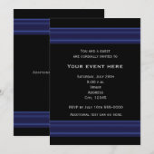 Invitation élégante pour une soirée noire et bleue (Devant / Derrière)