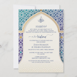 Invitation élégante pour Walima – Sarcelle et Turq
