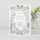 Invitation Élégante prairie victorienne Vintage (Debout devant)