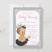 Invitation Elégante Princesse Black Tutu Pearl Baby shower (Dos)