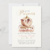 Invitation Élégante Princesse Carrie Baby shower fille rose (Devant)