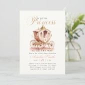 Invitation Élégante Princesse Carrie Baby shower fille rose (Debout devant)