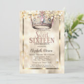 Invitation Élégante Princesse Couronne Balloons Frame Sweet 1 (Debout devant)