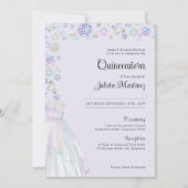 Invitation Élégante princesse Diamond Quinceanera et messe (Devant)