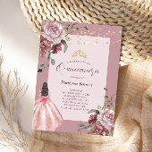 Invitation Élégante princesse Floral Quinceañera