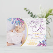 Invitation Élégante princesse florale (Debout devant)