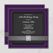Invitation Elégante Purple 30e fête d'anniversaire (Devant / Derrière)