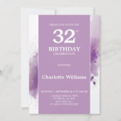 Invitation Elégante Purple 32e anniversaire Fête (Devant)