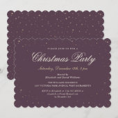 Invitation Élégante Purple Gold Starry Fête de Noël (Devant / Derrière)