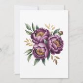 Invitation Élégante Purple Peonies Bachelorette Party (Dos)