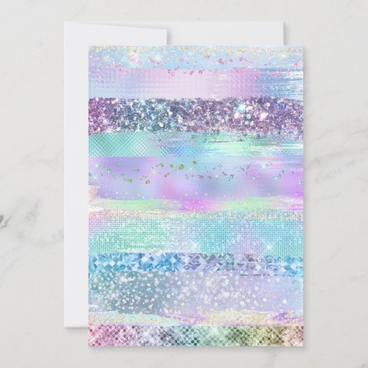 Invitation Elégante Queue de sirène d'aquarelle inférieure à (Dos)