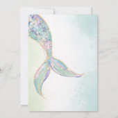 Invitation Elégante Queue De Sirène D'Aquarelle Moins De 2E A (Dos)