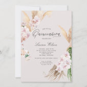 Invitation élégante Quinceanera à fleurs tropicales Invitatio (Devant)