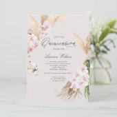 Invitation élégante Quinceanera à fleurs tropicales Invitatio (Debout devant)