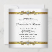 Invitation Elégante Quinceanera blanche or (Dos)