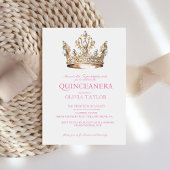 Invitation Elégante Quinceanera d'or rose 15e anniversaire