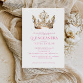 Invitation Elégante Quinceanera d'or rose 15e anniversaire