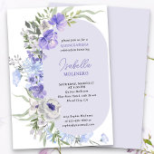 Invitation Élégante Quinceanera Florale Peri pourpre