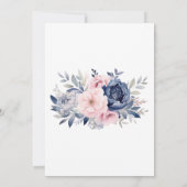 Invitation Elégante Quinceanera Florale Rose Marine (Dos)