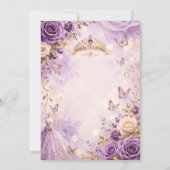 Invitation Élégante Quinceañera Florale Violette (Dos)