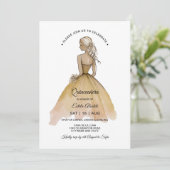 Invitation Élégante Quinceañera minimaliste (Debout devant)