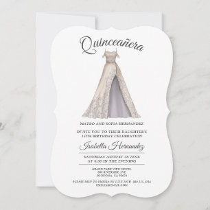 Invitation Elégante Quinceanera Mis Quince Parties scintillan