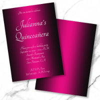 Élégante Quinceañera noir et rose chaud ombré