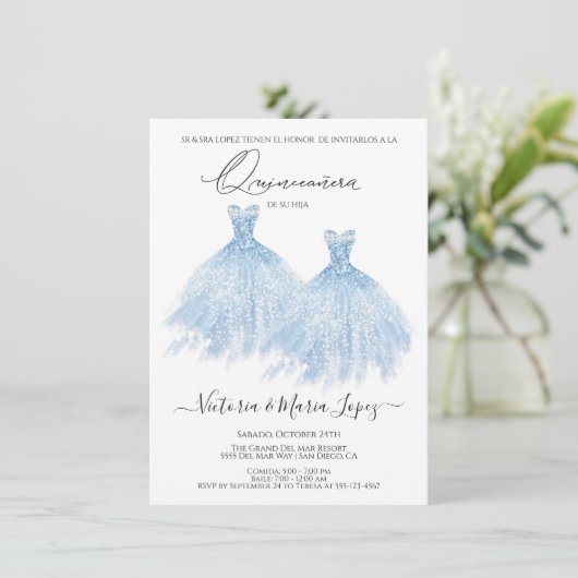 Invitation Elégante Quinceañera Parties scintillant Sparkle E (Debout devant)