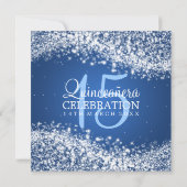 Invitation Élégante Quinceanera Party Sparkling Wave 2 Blue (Dos)