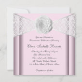 Invitation Élégante Quinceanera rose et blanche rose (Dos)