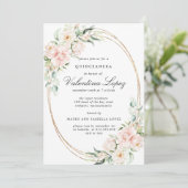 Invitation Élégante Quinceanera rose rose rose rose rose (Debout devant)