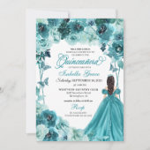 Invitation Élégante Quinceanera Turquoise (Devant)