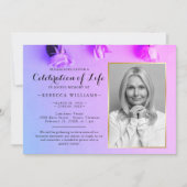 Invitation Elégante Rainbow Floral Photo Célébration de la vi (Devant)