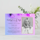 Invitation Elégante Rainbow Floral Photo Célébration de la vi (Debout devant)