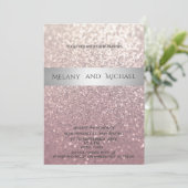 Invitation Élégante rayure moderne argentée (Debout devant)