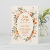 Invitation Elégante Réception de l'automne Floral Blushed Elo (Debout devant)