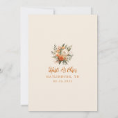 Invitation Elégante Réception de l'automne Floral Blushed Elo (Dos)