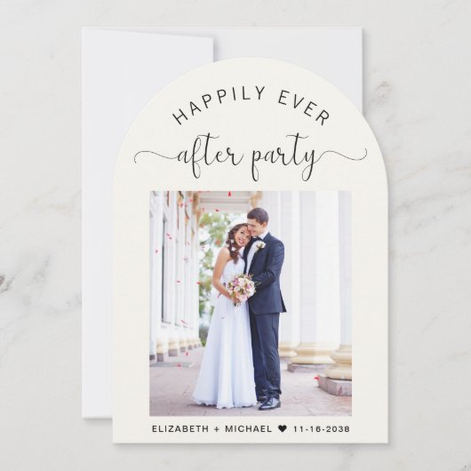 Invitation Elégante Réception de mariage à la crème d'arc pho (Devant)