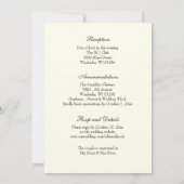 Invitation Élégante Réception de mariage catholique en ivoire (Dos)