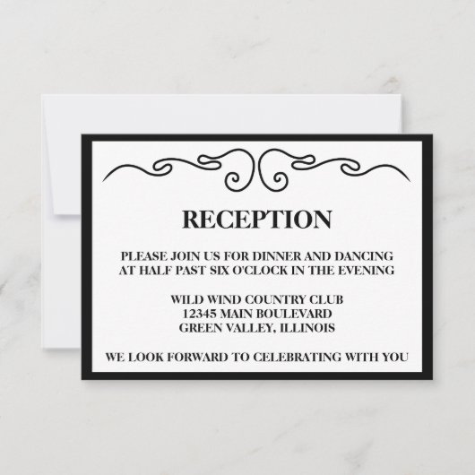 Invitation Elégante Réception de mariage "Fleur d'Amandes" (Devant)