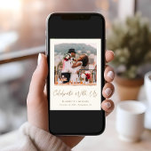 Invitation Elégante Réception de mariage Gold Cream