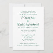 Invitation Elégante Réception de mariage Green & White (Devant)
