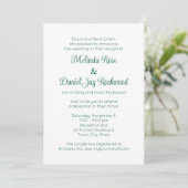 Invitation Elégante Réception de mariage Green & White (Debout devant)