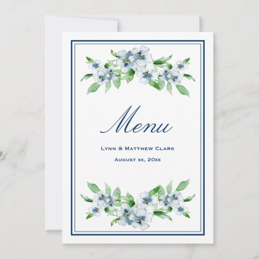 Invitation Elégante Réception de mariage Marine & Blanc (Devant)