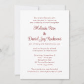 Invitation Elégante Réception de mariage rouge et blanc (Devant)