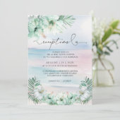 Invitation Elégante Réception De Mariage Tropical (Debout devant)