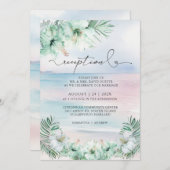 Invitation Elégante Réception De Mariage Tropical (Devant / Derrière)